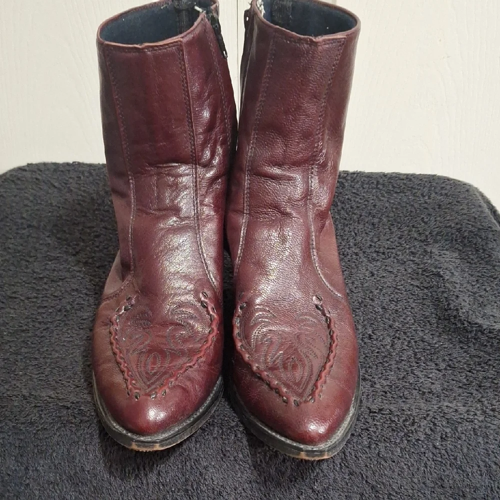 Vintage Laredo Men's Leather Boots - Burgundy - 10D